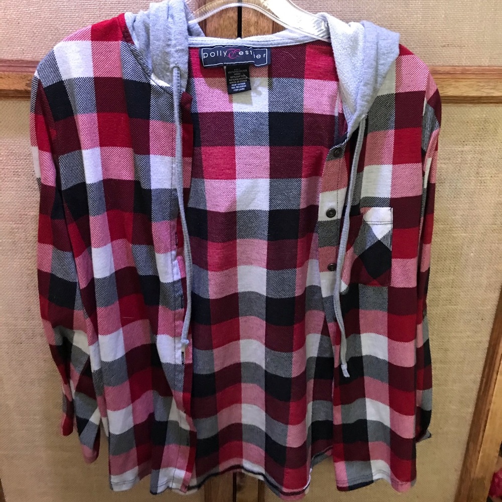 Flannel hoodie-jacket